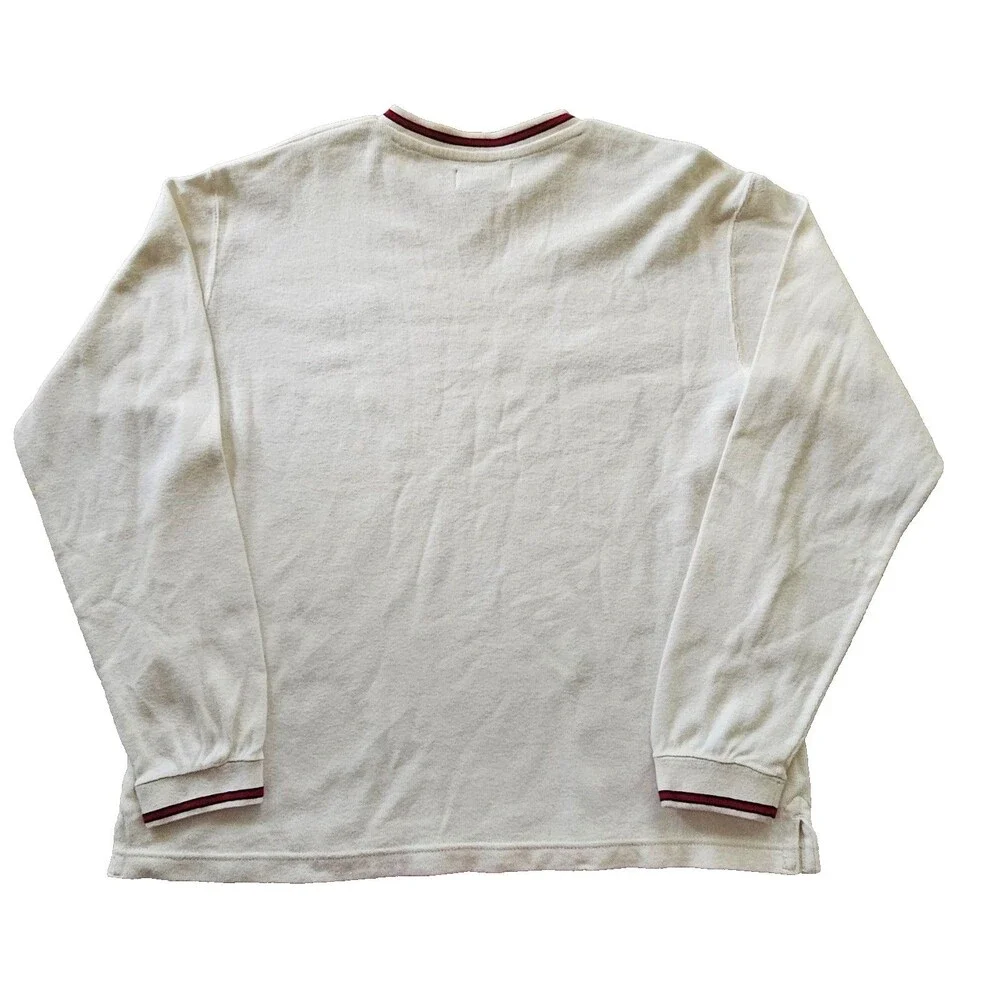 Vntg 90s Chaps Ralph Lauren Mens M Waffle Knit Sweater V‑Neck Pullover Old Money